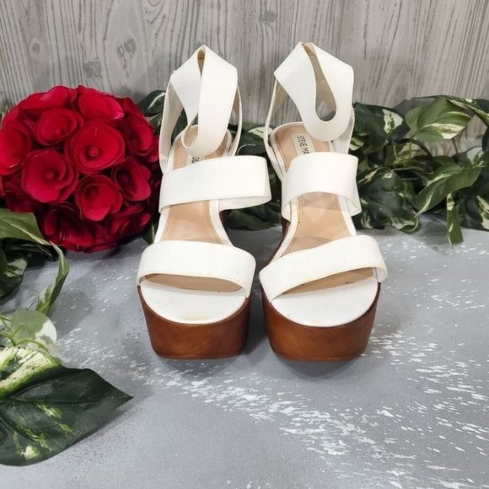 Steve Madden White Blondy Platform Wedge Sandal - image 5